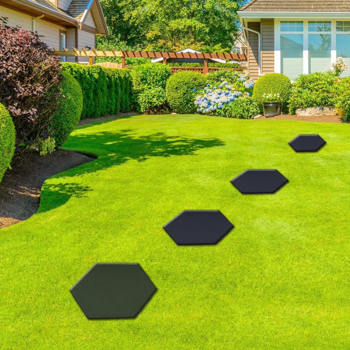 Pietre miliari da giardino 4 pezzi decorative in resina per passerella esterna