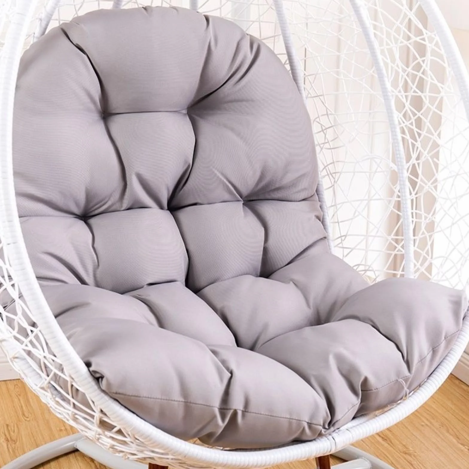 Cuscino per sedia a forma di uovo,Cuscino per poltrona sospesa,cuscino per sedia in rattan,cuscino integrato,Varie opzioni di colore,Adatto per giardini esterni, altalene interne, divani（120*80cm）
