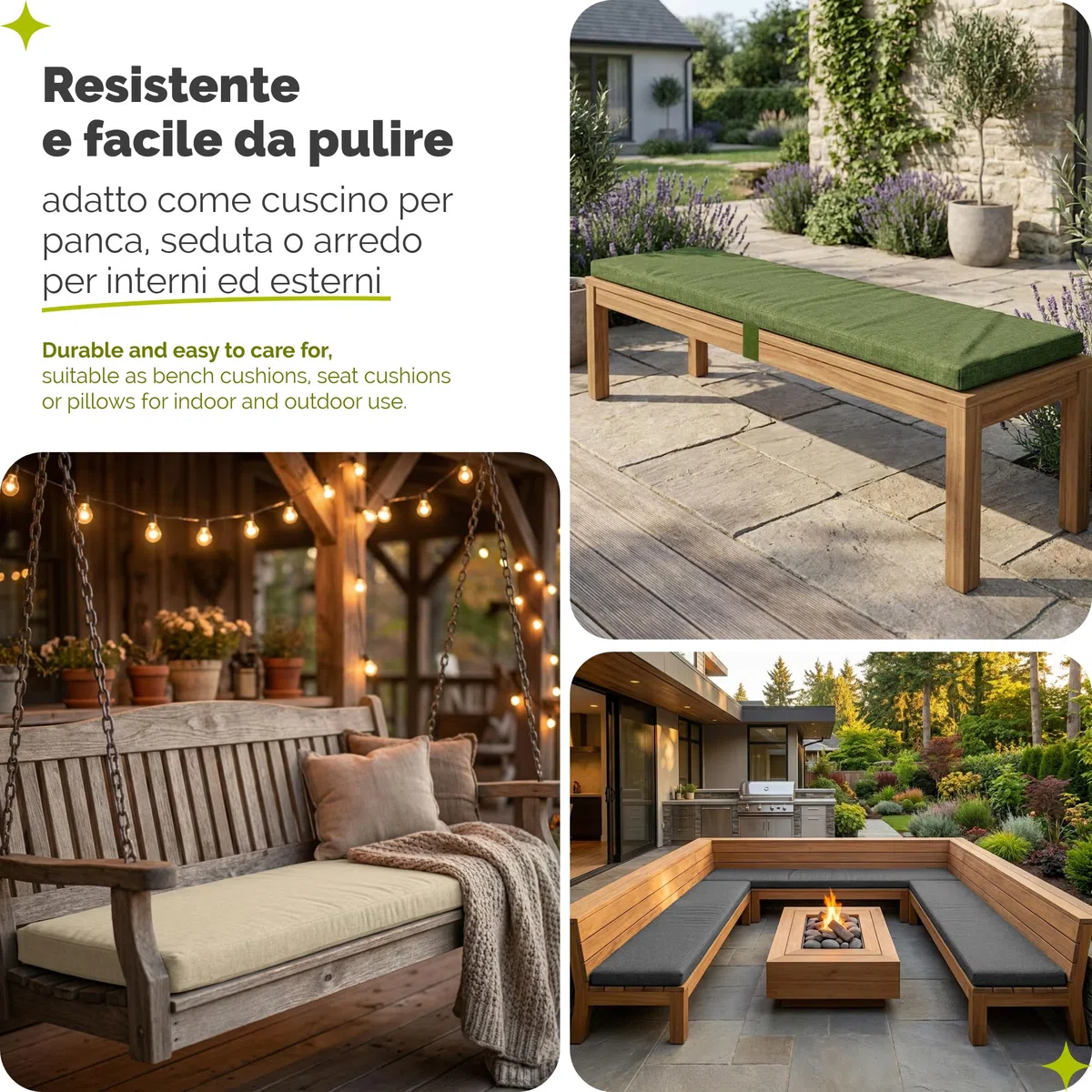 Garronda Impermeabile Cuscino per Panca da Esterno 100 x 40 in Poliestere Antracite