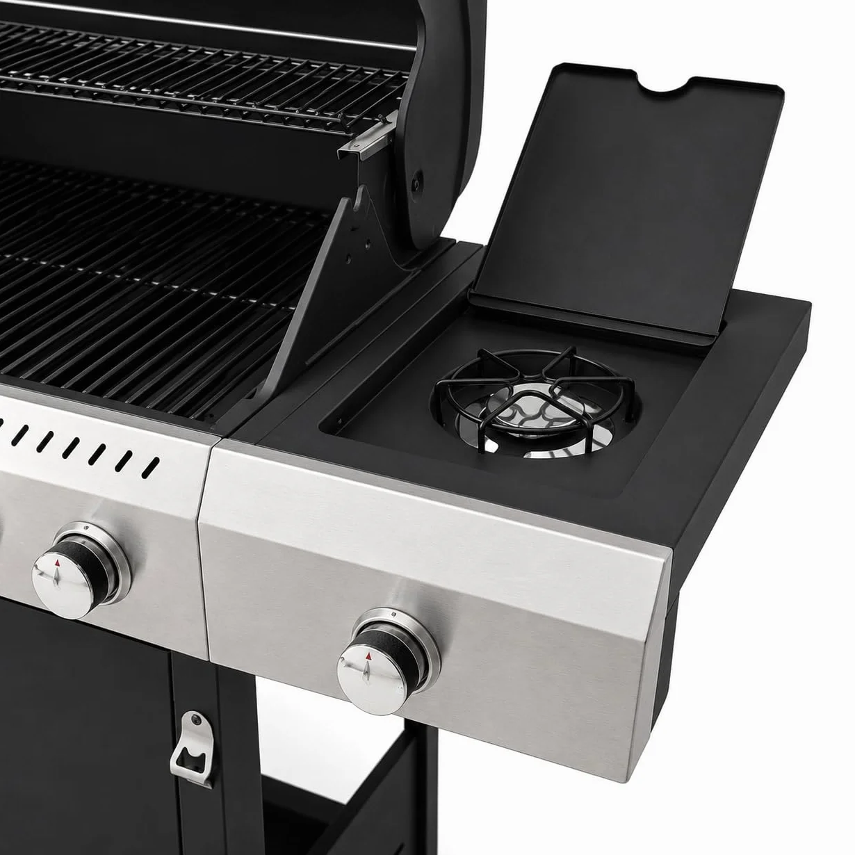 Barbecue a Gas Professionale XXL 16 kW 5 Bruciatori Acciaio Inox 304 137x50x120 cm Nero