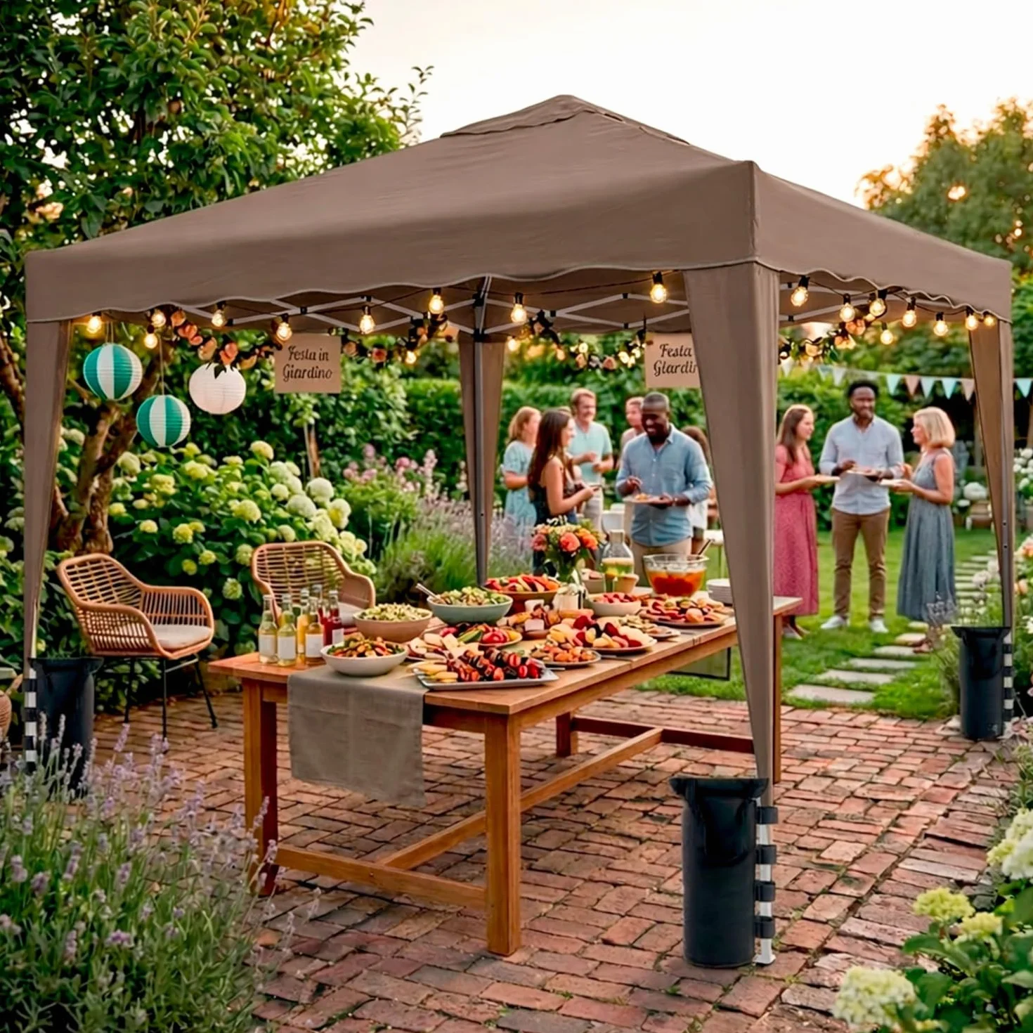 Gazebo Pieghevole 3x4 M Acciaio Idrorepellente 160 g/m² Anti-UV Apertura Rapida a Fisarmonica con Borsa e 4 Sacche Zavorra