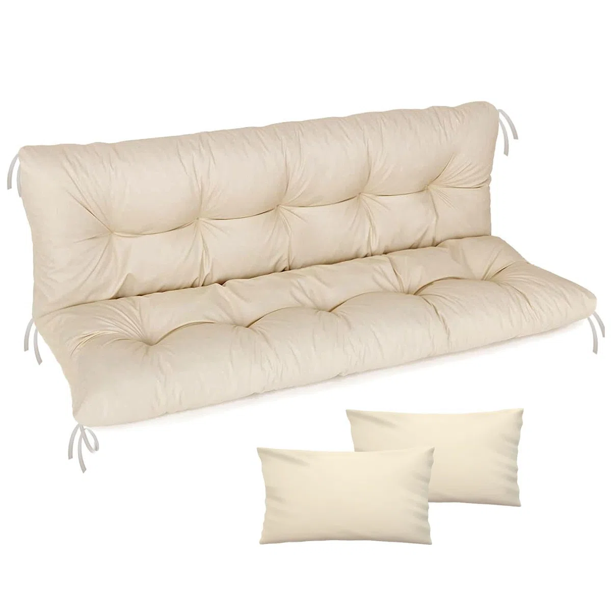 Cuscino per panca da giardino impermeabile 150x50x50 cm Beige