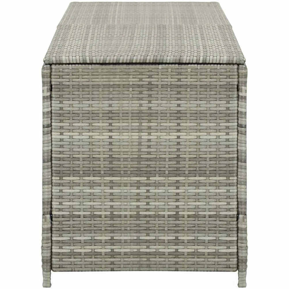 vidaXL Baule da Giardino Robusto Elegante Leggero Box Portaoggetti Contenitore Cassapanca in Polyrattan Telaio in Acciaio 200x50x60 cm Grigio