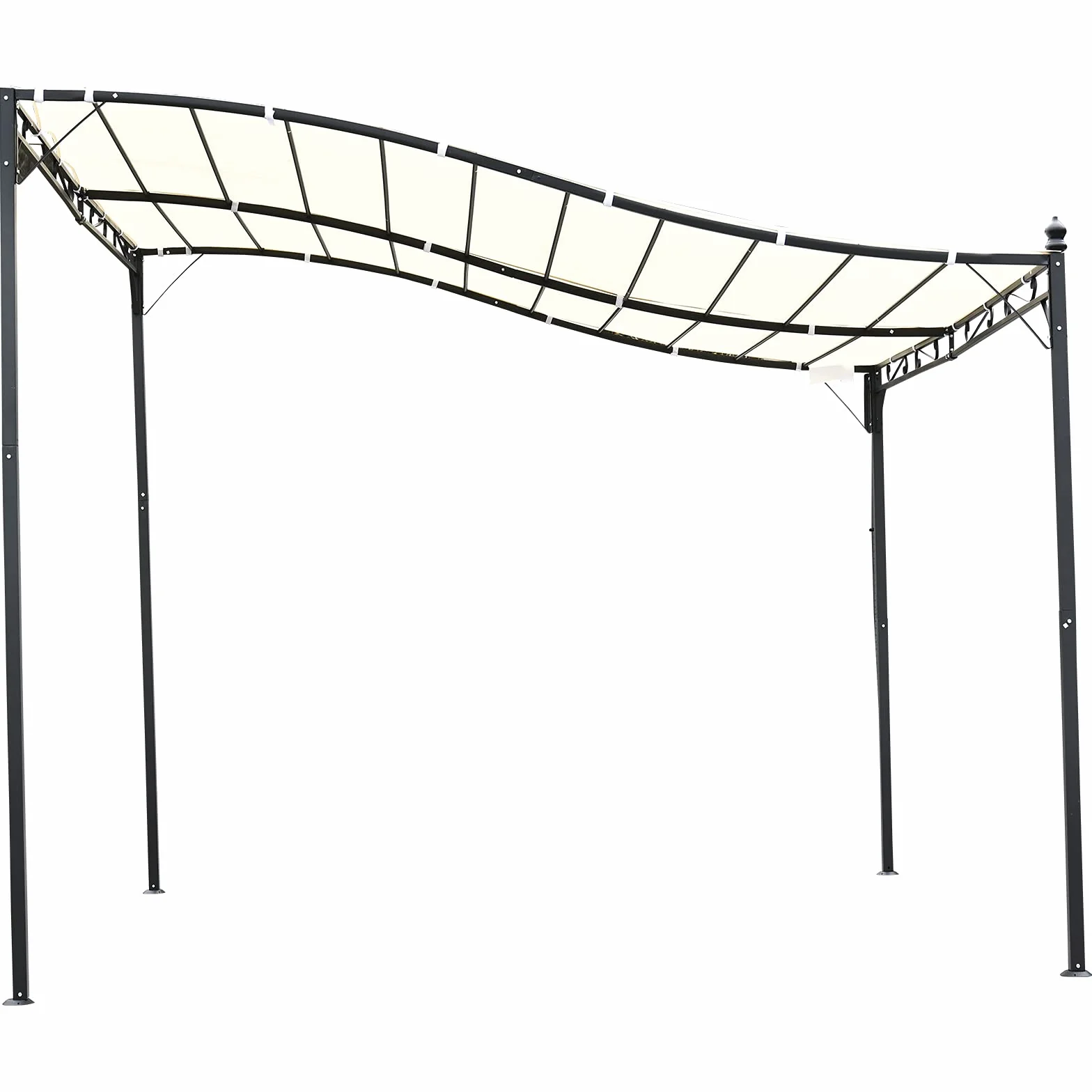 Outsunny Gazebo Pergola 3x3m Esterno Tenda Impermeabile Crema