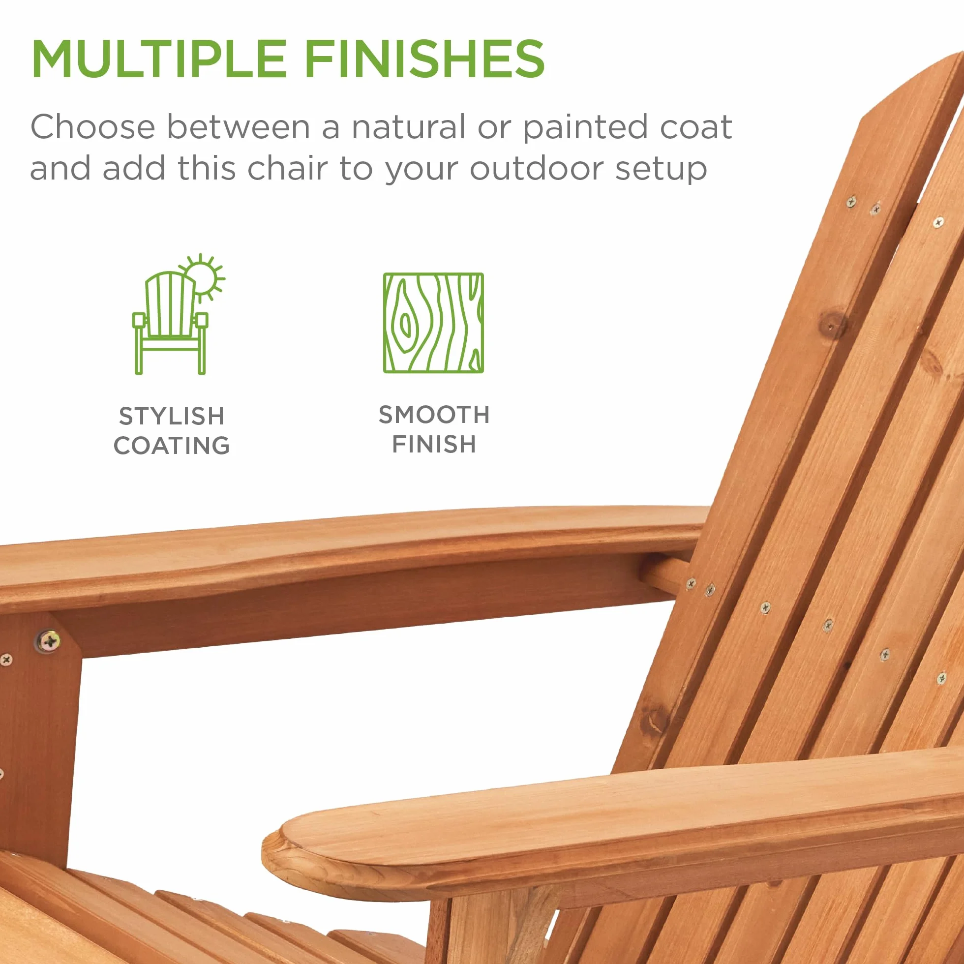 Best Choice Products SKY2253 Outdoor patio Lawn Deck pieghevole sedia in legno Adirondack