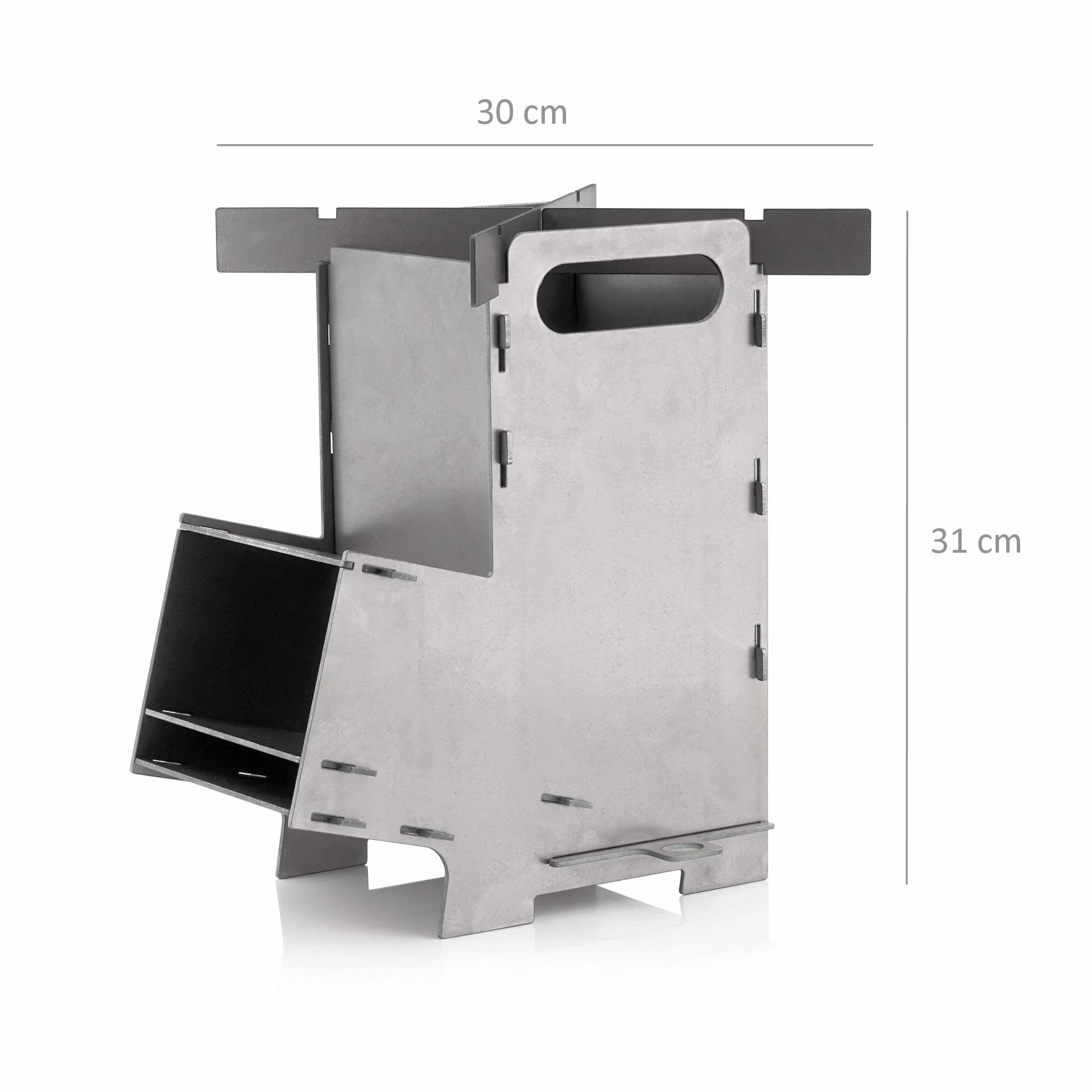 BBQ-Toro - Stufa a razzo #5 | Rocket Stove con sistema a incastro in acciaio massiccio di 2 mm di spessore per forno olandese, padelle e molto altro ancora