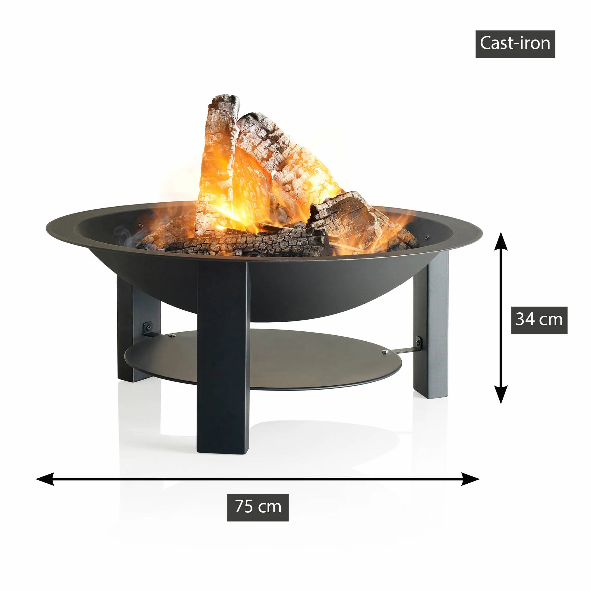 Barbecook Braciere da Giardino Modern 75, Ferro, Acciaio, 75x32cm