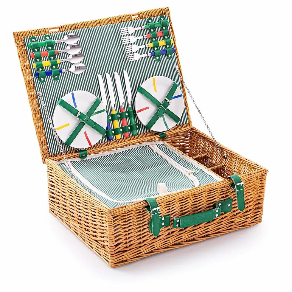 UNITED COLORS OF BENETTON Cestino Picnic 4 persone 54x42x20 cm ceramica