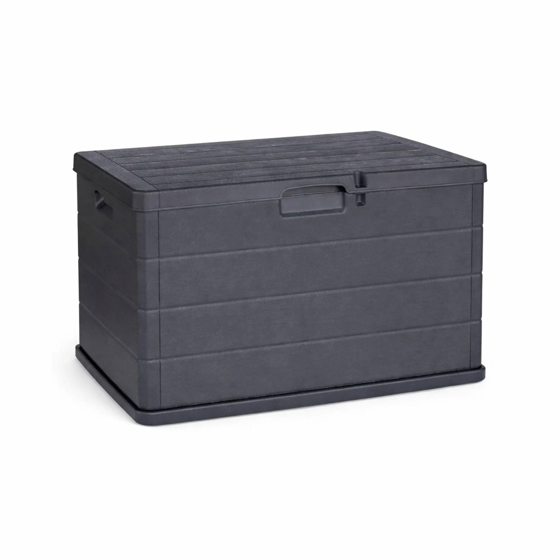 Maury's Baule Cassapanca 170 Litri Effetto Legno, Contenitore Stoccaggio in Resina Antracite 78x55x52 cm