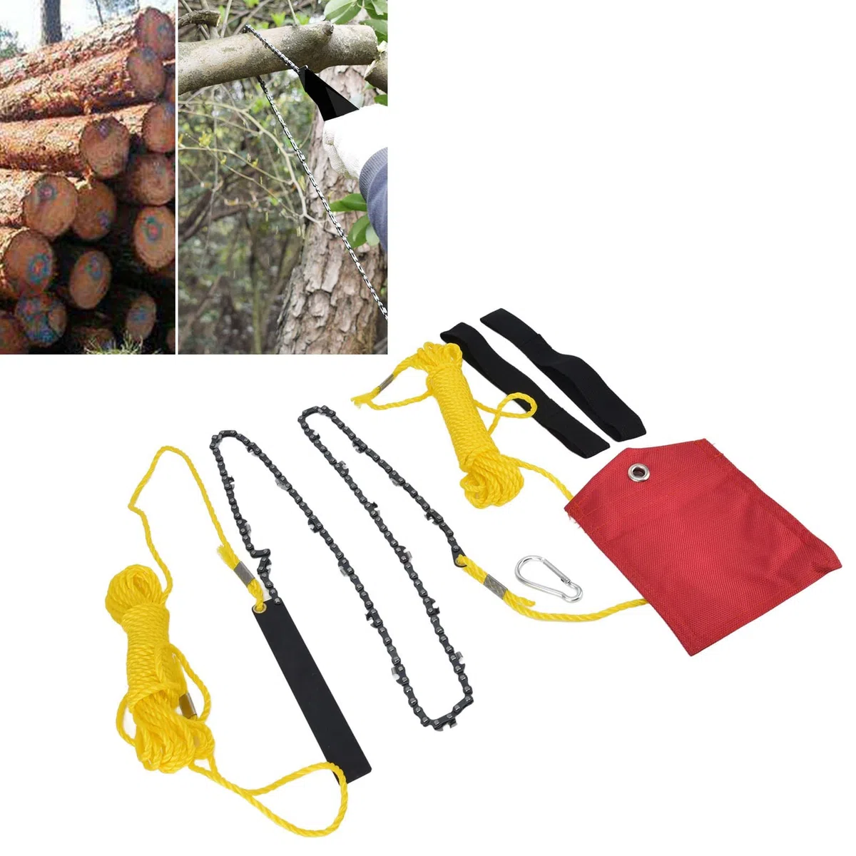Sega a corda per alberi 48 pollici 63 denti kit corda motosega tascabile
