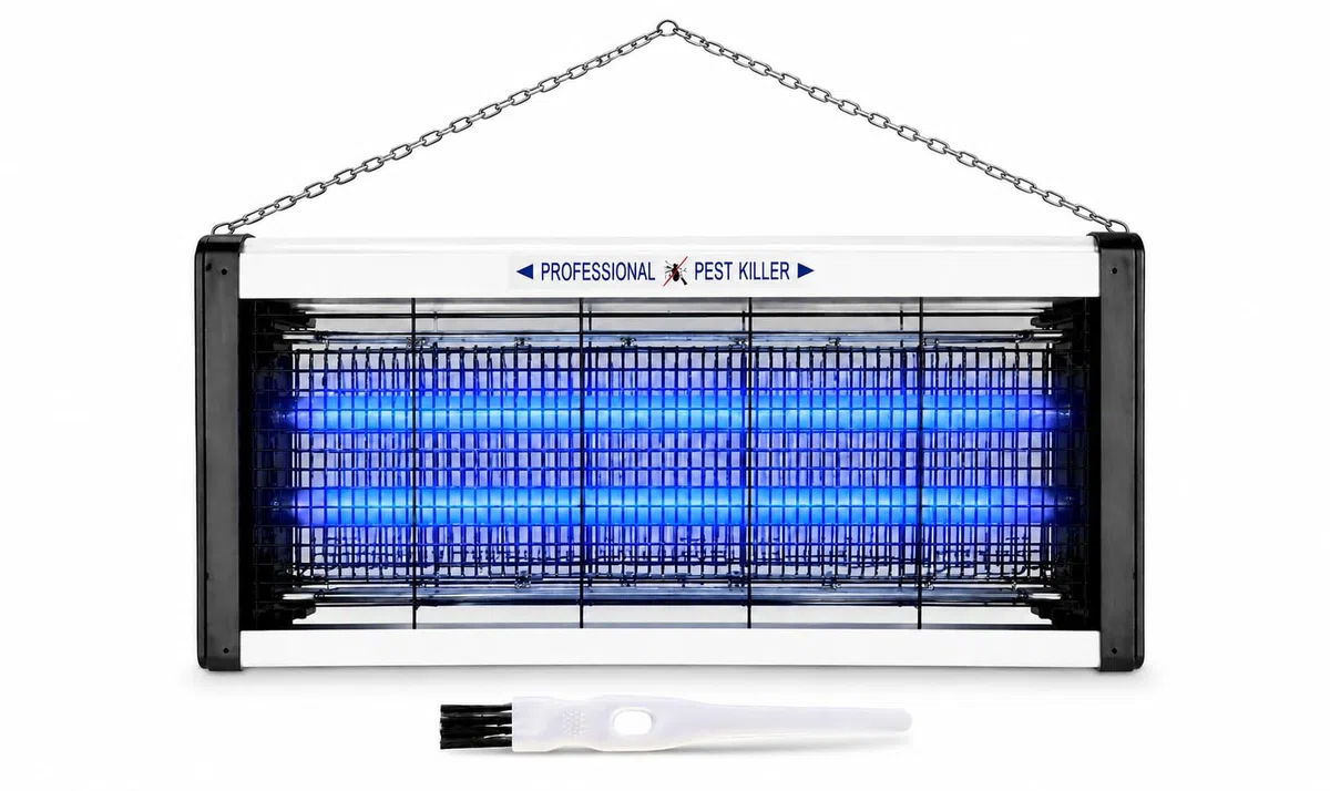 Lampada Antizanzare Elettrica 8W LED UV, Ammazza Zanzare e Antimosche con Pennello Integrato, Zanzariera Elettrica Silenziosa, Copertura fino a 40 m²