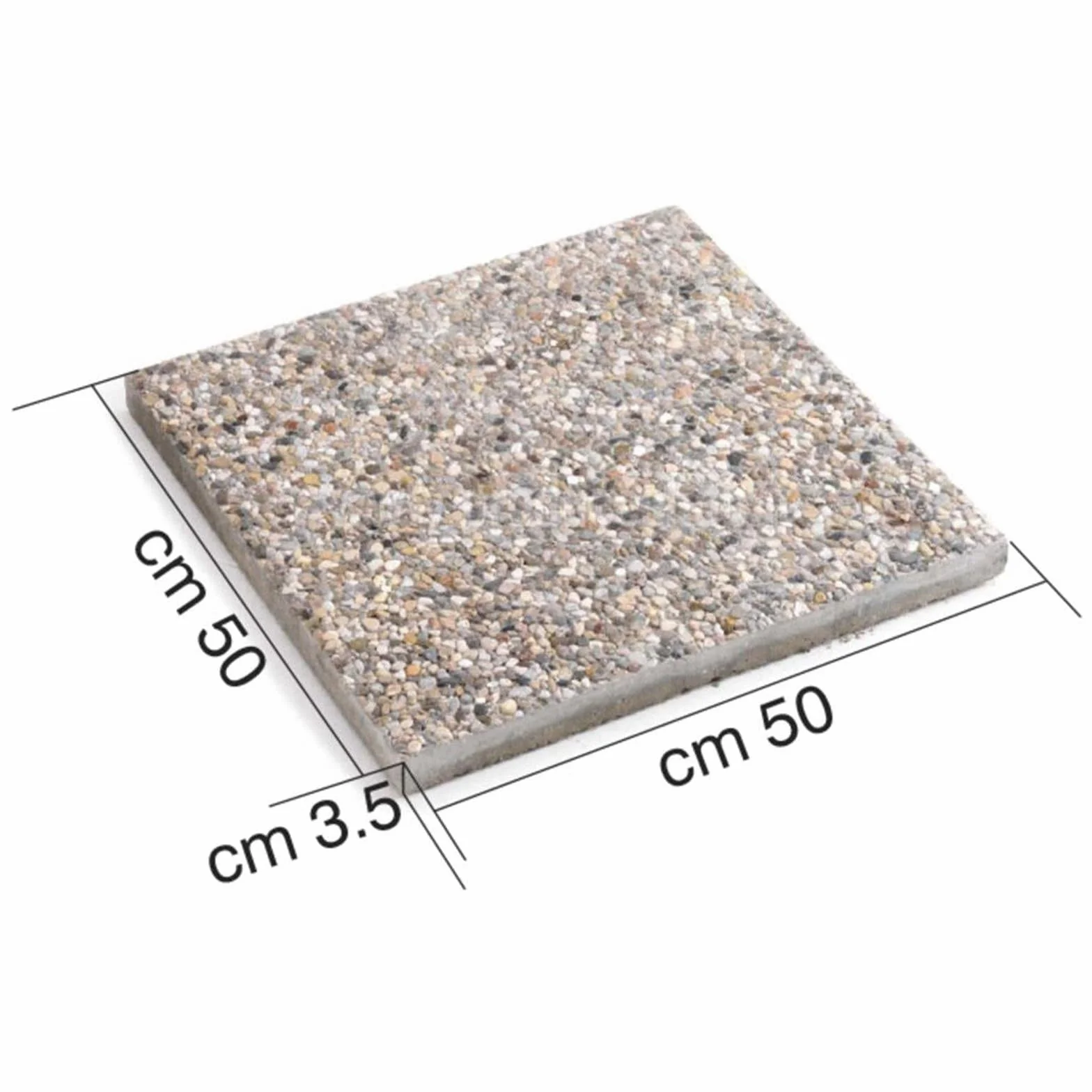 Decor Space Base in Cemento 20 kg per ombrellone da Giardino, marmetta Quadrata in Ghiaia 50 x 50 cm (4)
