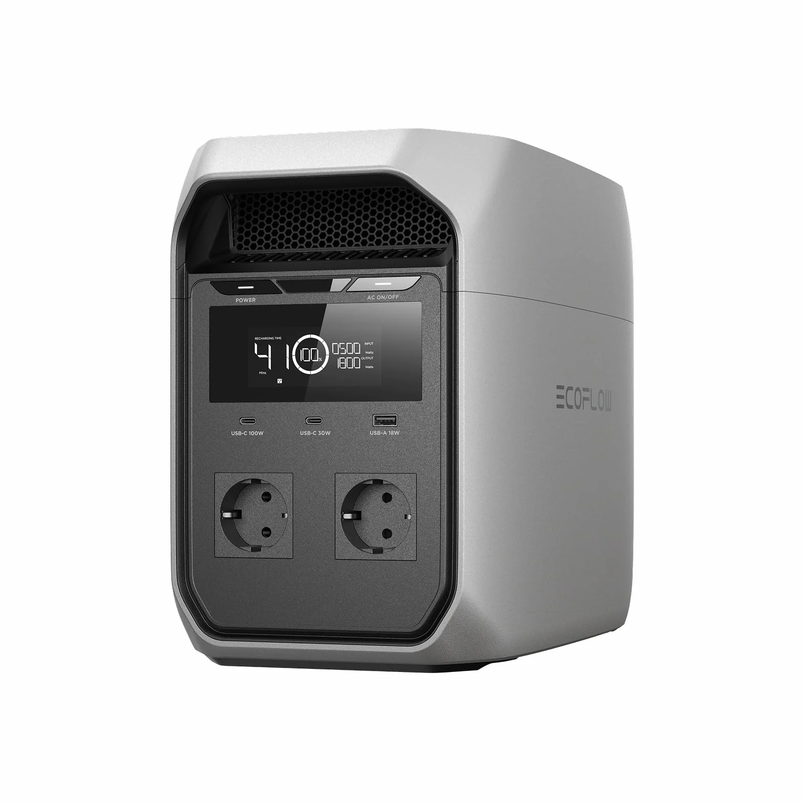EF ECOFLOW DELTA 3 Classic Power Station Portatile, batteria LiFePO4 da 1024Wh, uscita CA da 1800W (3600W di picco), USB-C da 100W, ricarica rapida di 1 ora, generatore per campeggio, backup domestico