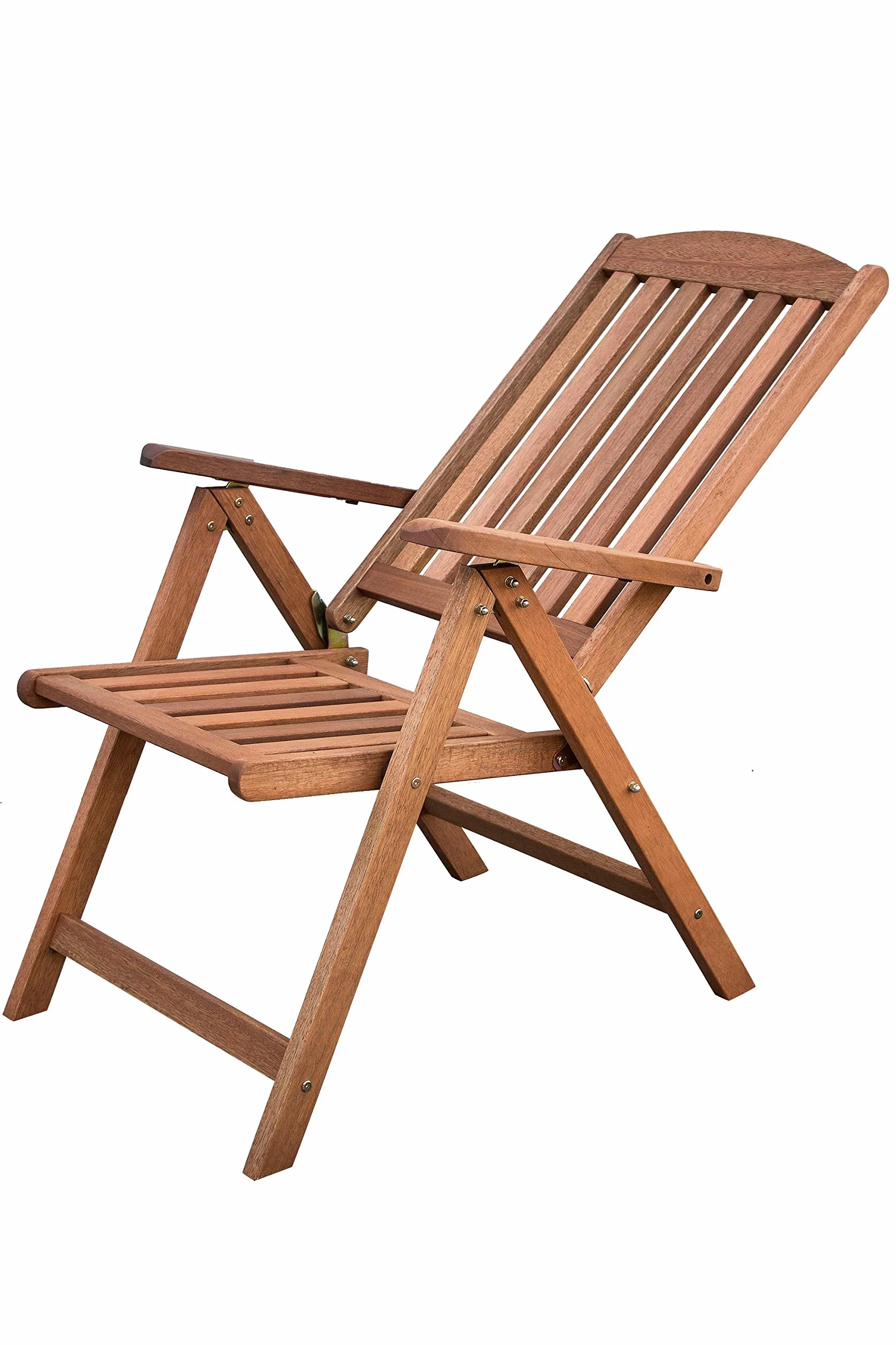 AVANTI TRENDSTORE - Seminara - Sedia pieghevole da giardino o balcone, con schienale reclinabile e braccioli, in legno teak massiccio. Dimensioni LAP 63,5x110x76 cm Anche in set da 2 e 4 sedie.
