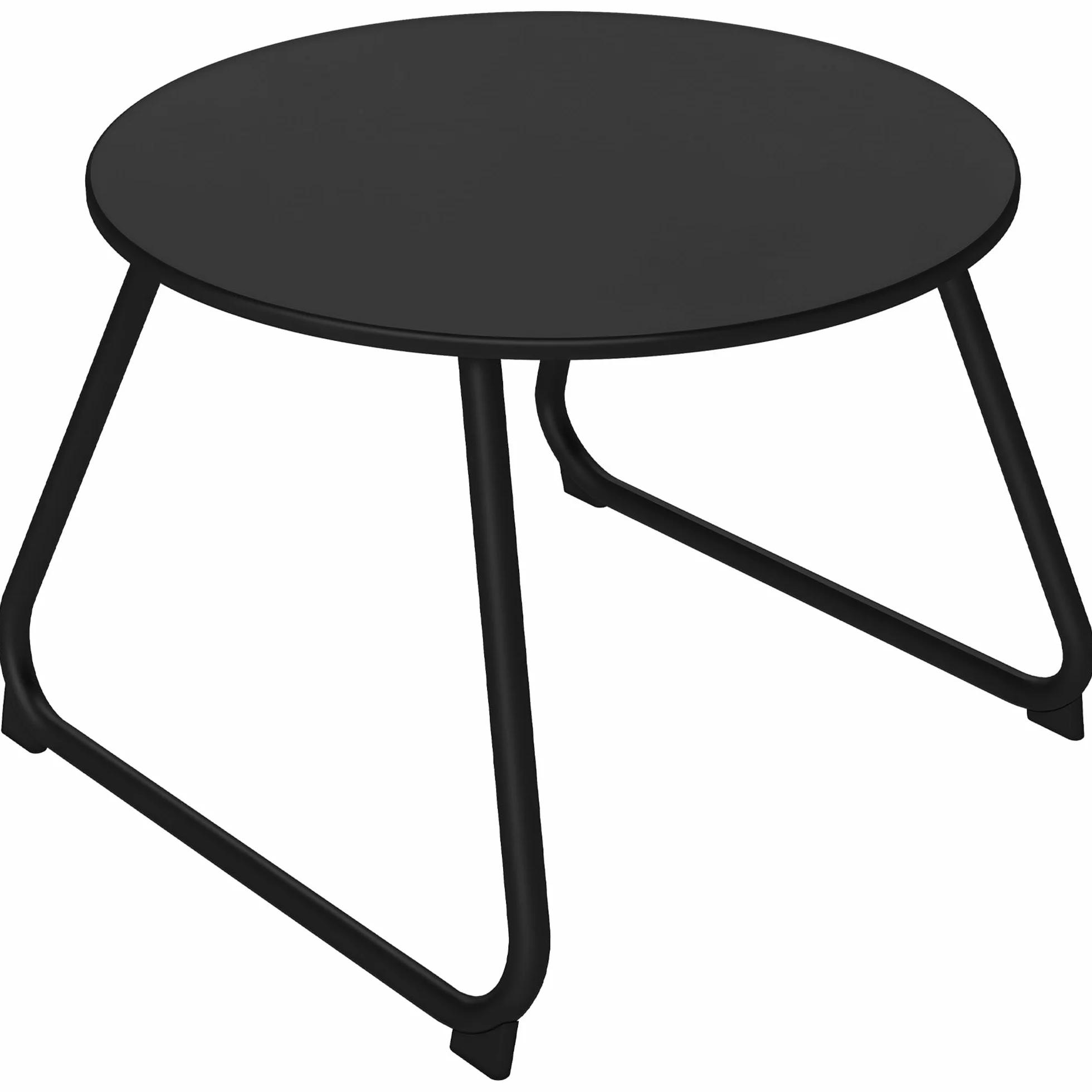 Outsunny Tavolino da Esterni Ø48x37 cm Metallo Nero Piedini Regolabili