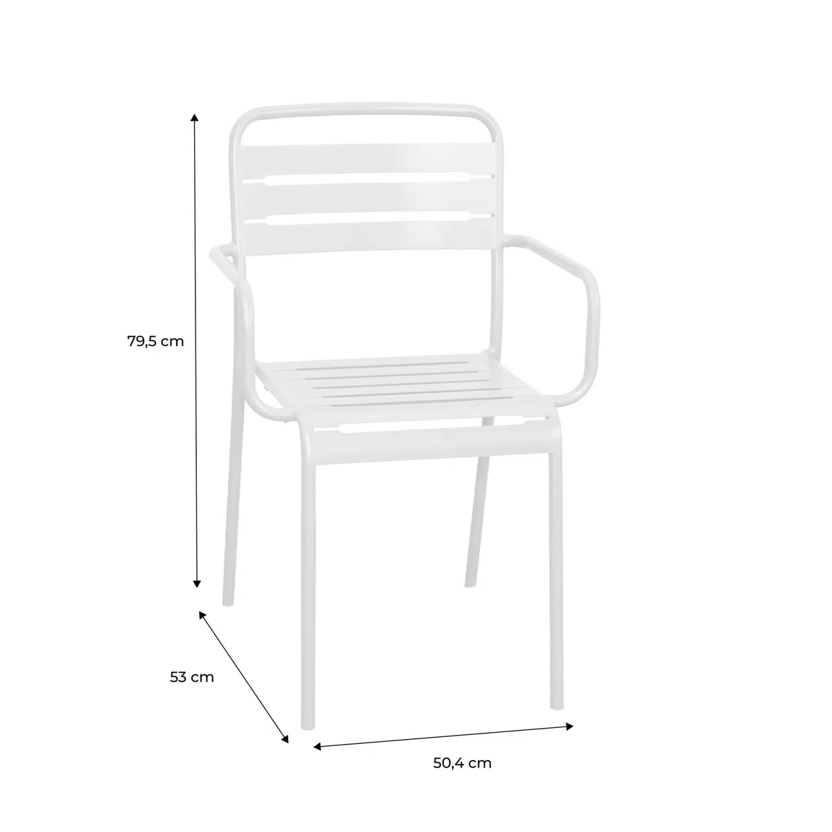 sweeek Set 2 sedie da Giardino bistrot in Acciaio Verde Kaki 50.4x53x79.5 cm
