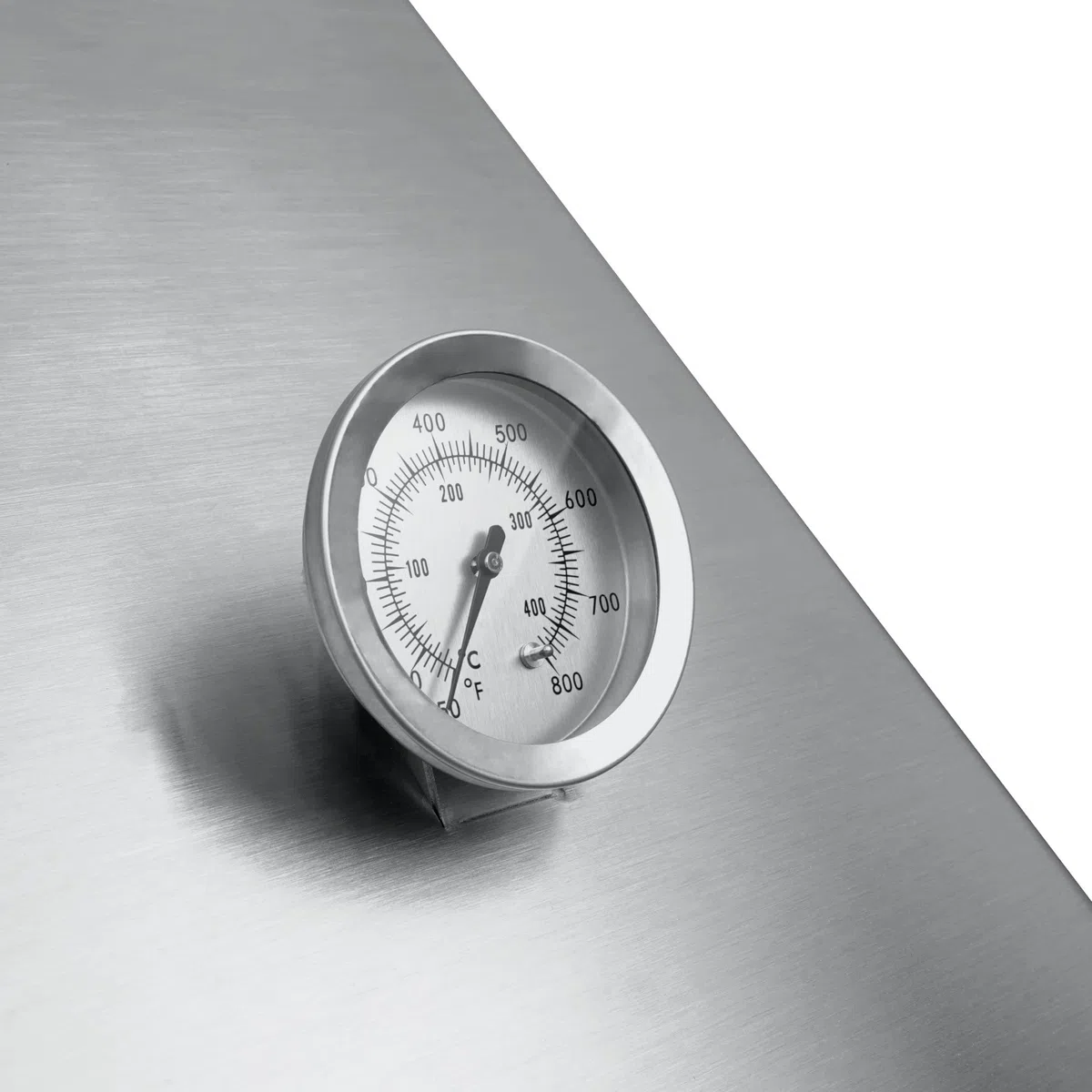 BBQ-Toro Inserto per pizza in acciaio inox con termometro, 48,5–79 x 42 x 12,3 cm, griglia a gas per pizza