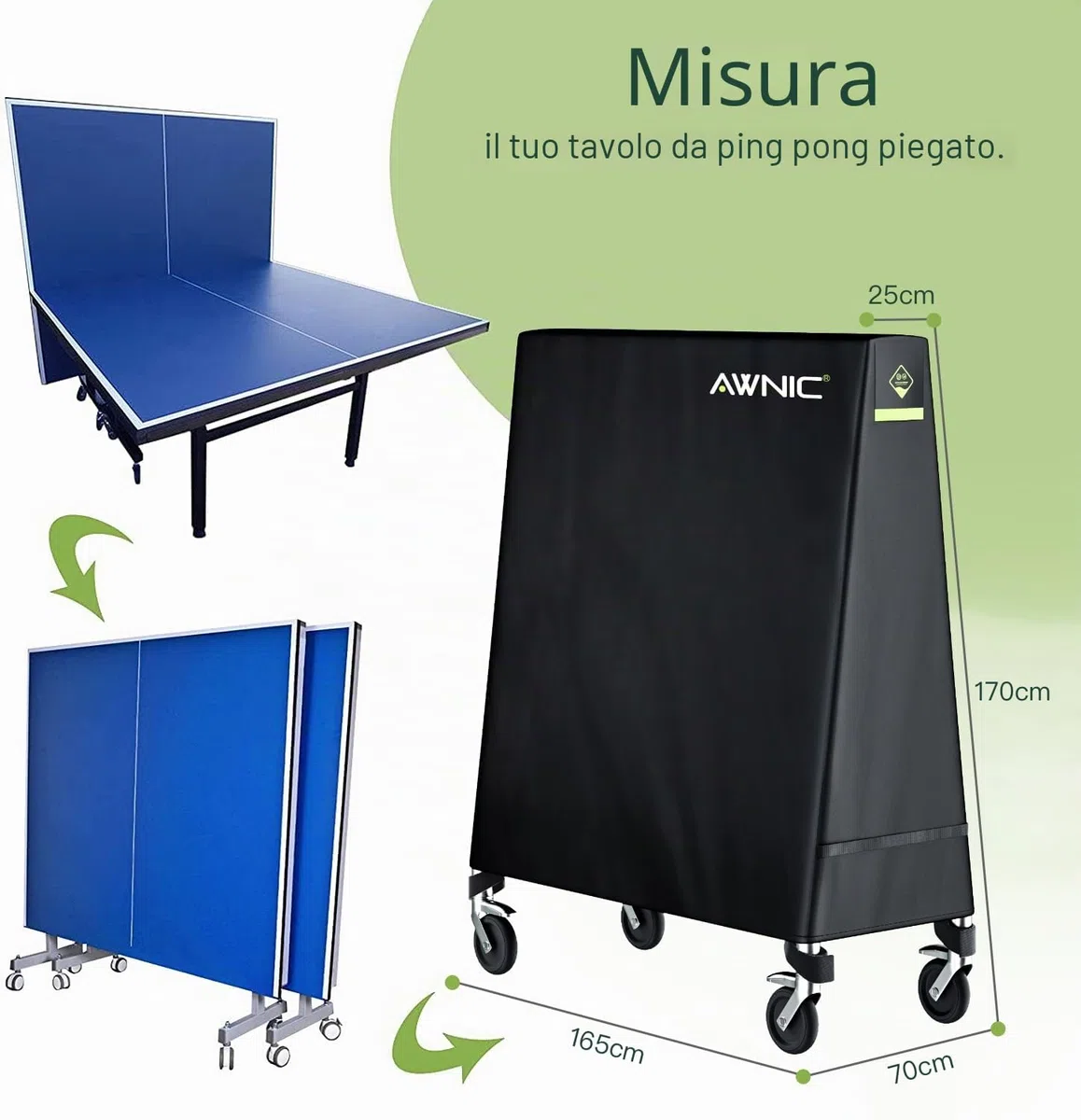 AWNIC Custodia protettiva per tavolo da ping pong impermeabile