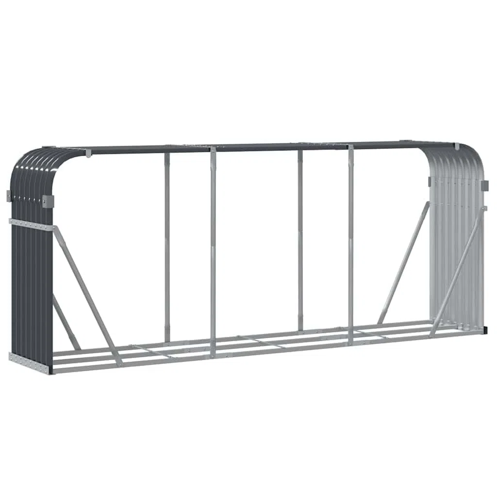 vidaXL Portalegna Acciaio Zincato Antracite 234x45x100 cm
