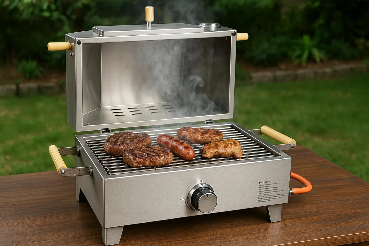 Forno Griglia per Barbecue a Gas 2 in 1, Forno per Pizza in Acciaio Inossidabile