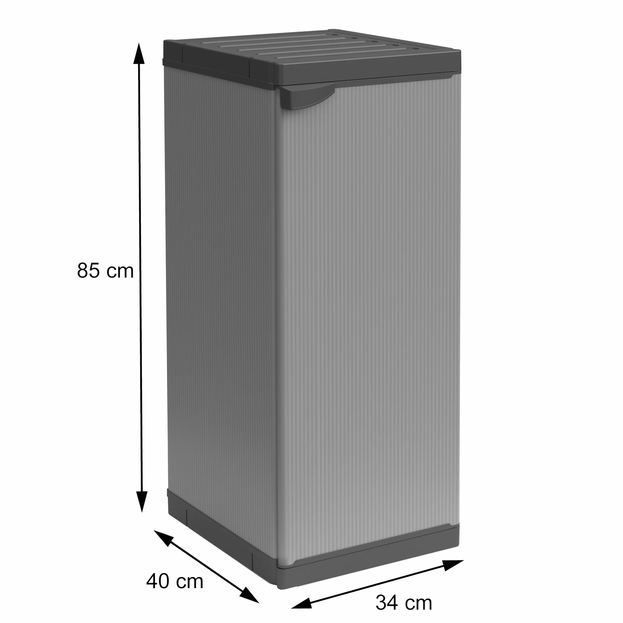 Mongardi: Armadietto in resina di PVC e PP, 1 Anta, 1 Ripiano, Facile da Montare, Modular System, Resistente, Adatto ad ambienti Interni ed Esterni, 34L x 40P x 85H cm, Grigio e Nero