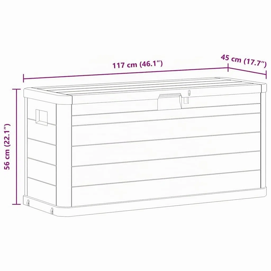 vidaXL Baule da Giardino 280 L Grigio Chiaro Cassetta Contenitore Cassapanca