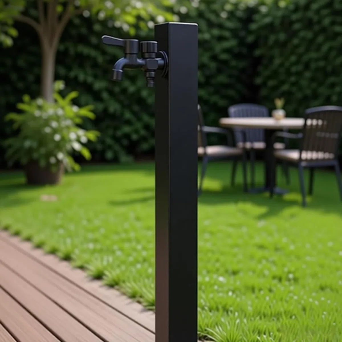 Fontana da Giardino Esterno in Acciaio Inossidabile 304, Rubinetto Antigelo a Doppia Uscita con Pistola a Spruzzo