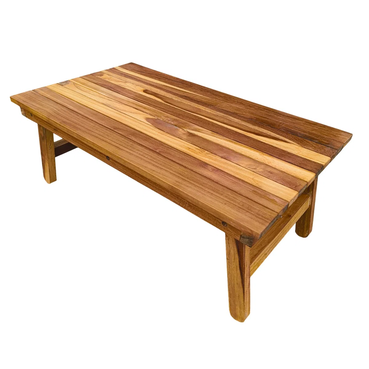 Vassoio/Tavolino da Esterno in TEAK Massello - Pieghevole e Richiudibile - 60x35 cm x H 25 cm - Arredo Bordo Piscina