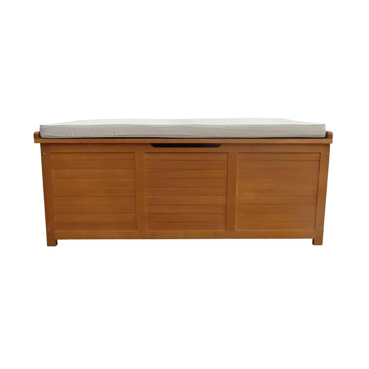sweeek Cassapanca da Giardino in Legno 200L con martinetti Marrone Naturale - 125x60x96 cm
