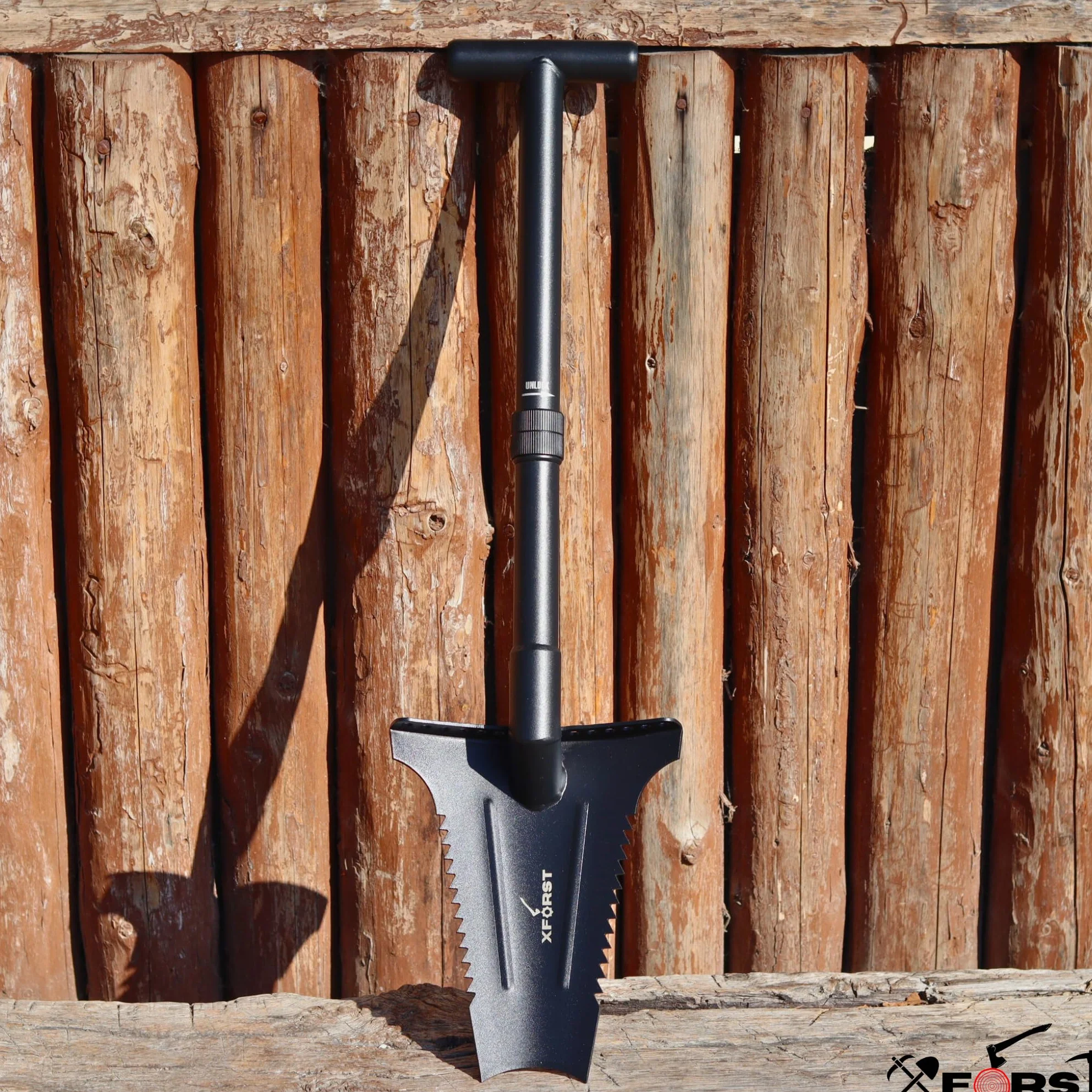 forst X-SZ2 - Pala robusta, ideale per giardinaggio e prospezione. 72 cm, 1,66 kg, lama trapezoidale affilata con denti laterali per giardinaggio, rimozione radici