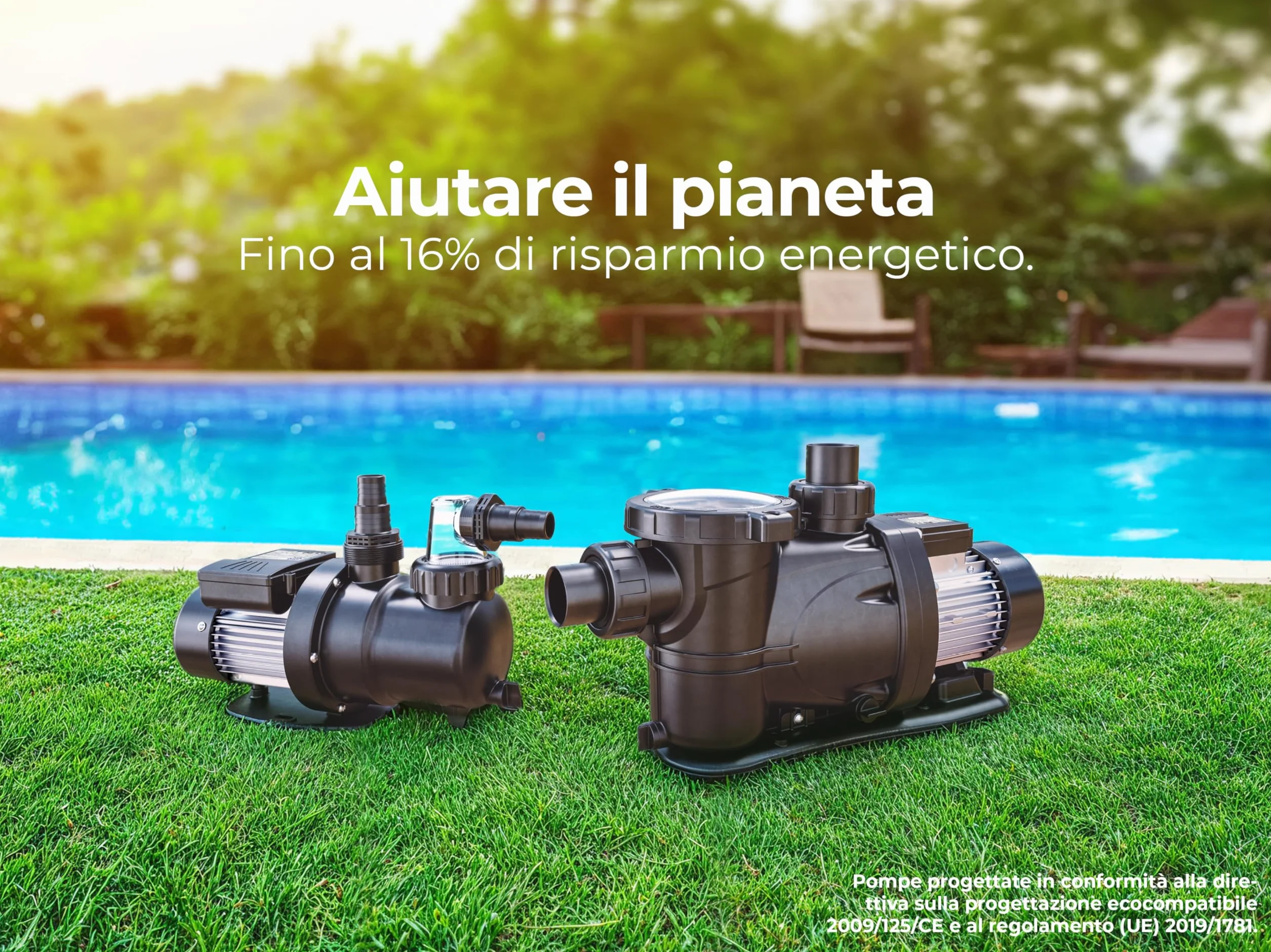 Gre PP102 - Pompa di filtrazione per piscina, 900 W, 20m3/h, fino a 100 m3, filtro 600 mm, conforme alla direttiva europea Eco-Design
