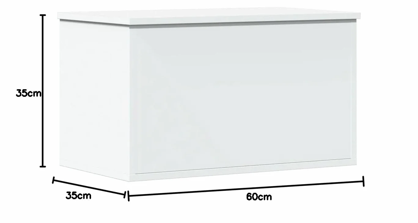 Homgoday Mobili Contenitore Portaoggetti Bianco 60x35x35 cm in Truciolato, Cassapanche e Bauli per Esterni, Contenitore da Giardino, Porta Attrezzi da Giardino, Pouf da Esterno