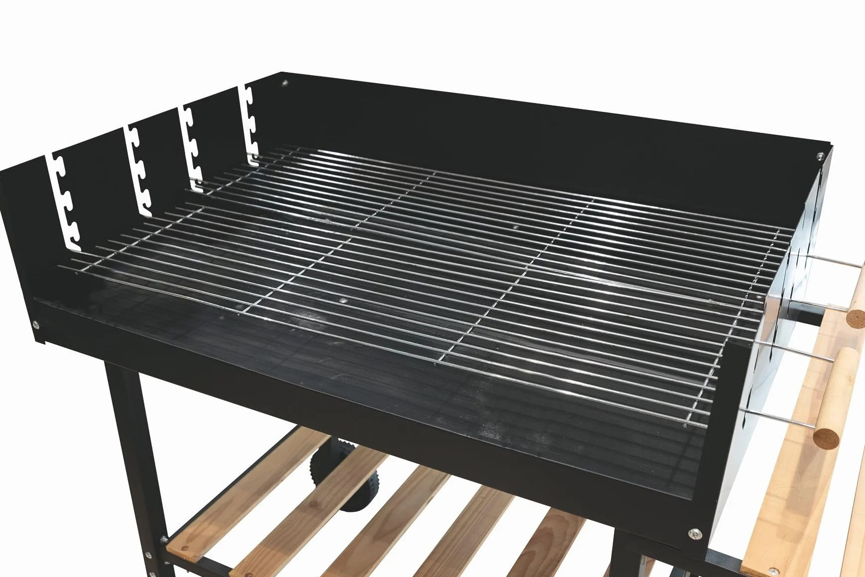 Galileo Barbecue con Ruote Rettangolare 126x56x87 cm Nero