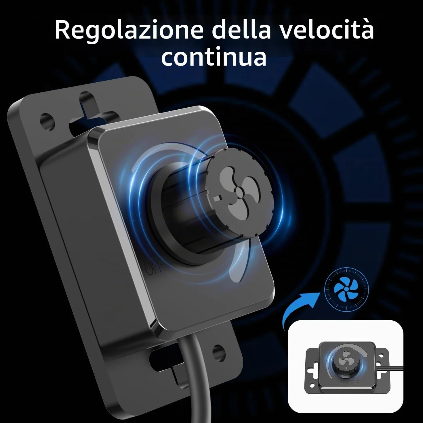 Ventola Aspiratore Regolabile 100mm 365 m³/h 3000 RPM EC Motore Trifase