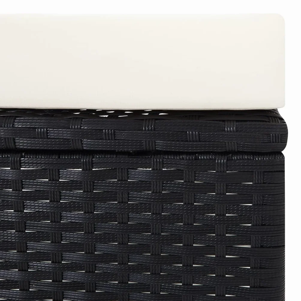 vidaXL Sedia da Giardino Reclinabile con Cuscino in Polyrattan Nero