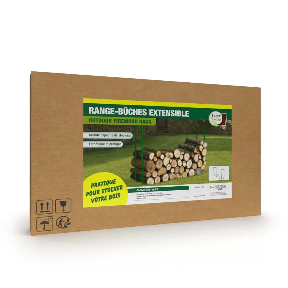 Ribimex PRIRB095 Portalegna a Due Elementi, Altezza 95 cm, Verde