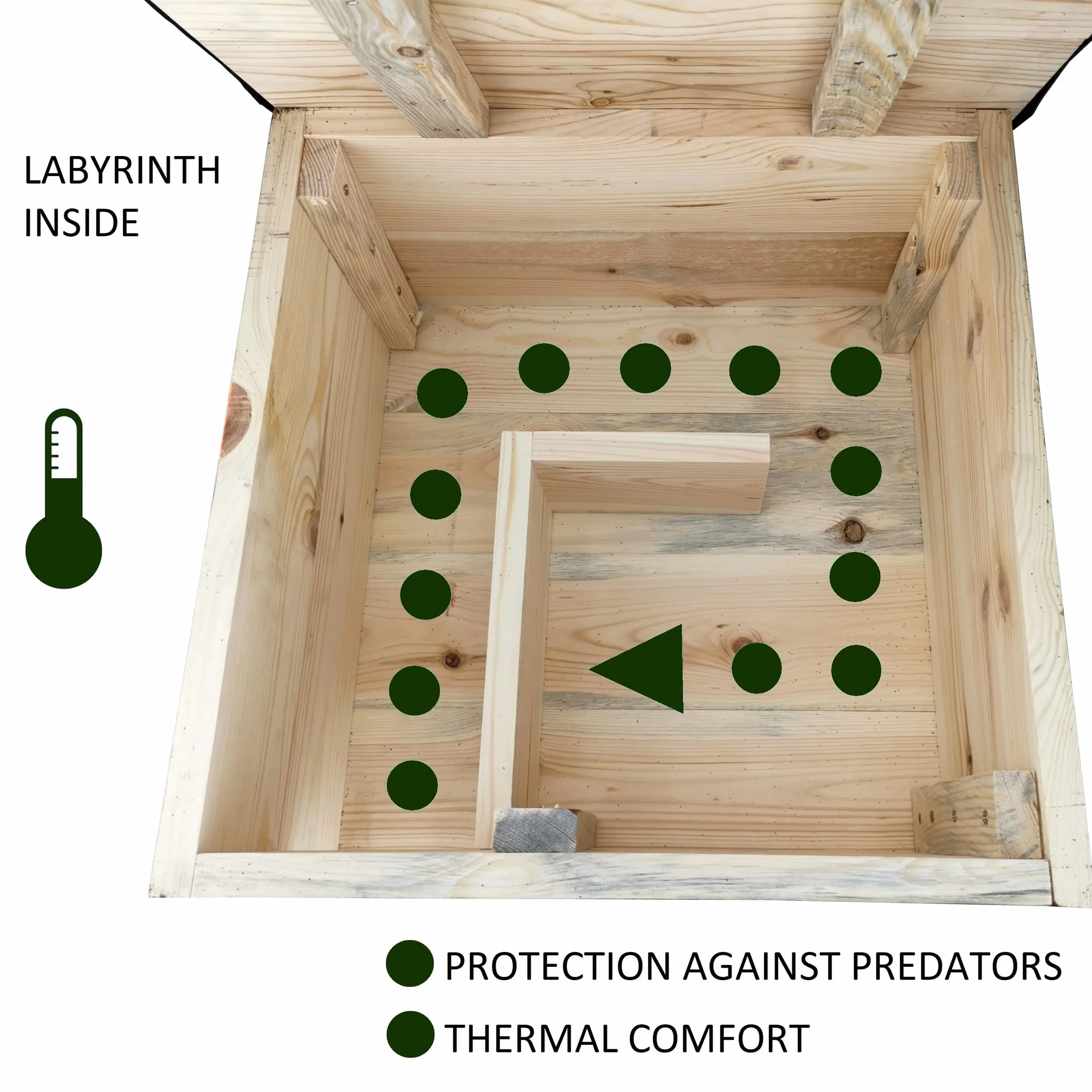 LEVIATAN - Casa per ricci | con pavimento in legno I Casa per tutto l'anno | Resistente alle intemperie | Perfetto per il giardino | Quartier invernale