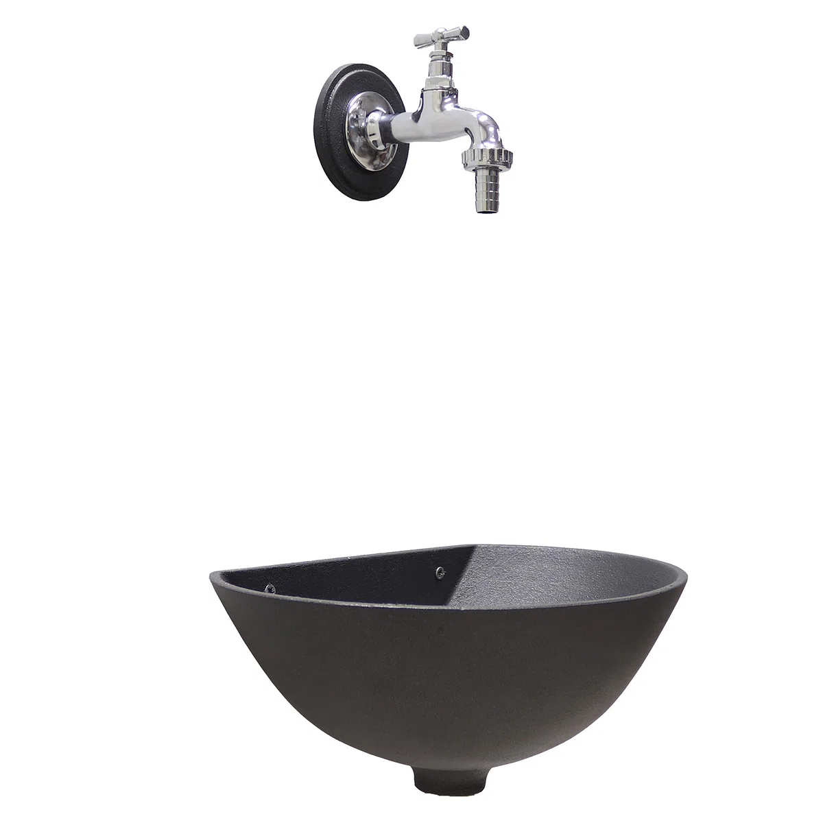 Fonderia Bongiovanni Fontanella da giardino esterno Modello 600 195C con Rubinetto in Ottone Cromato