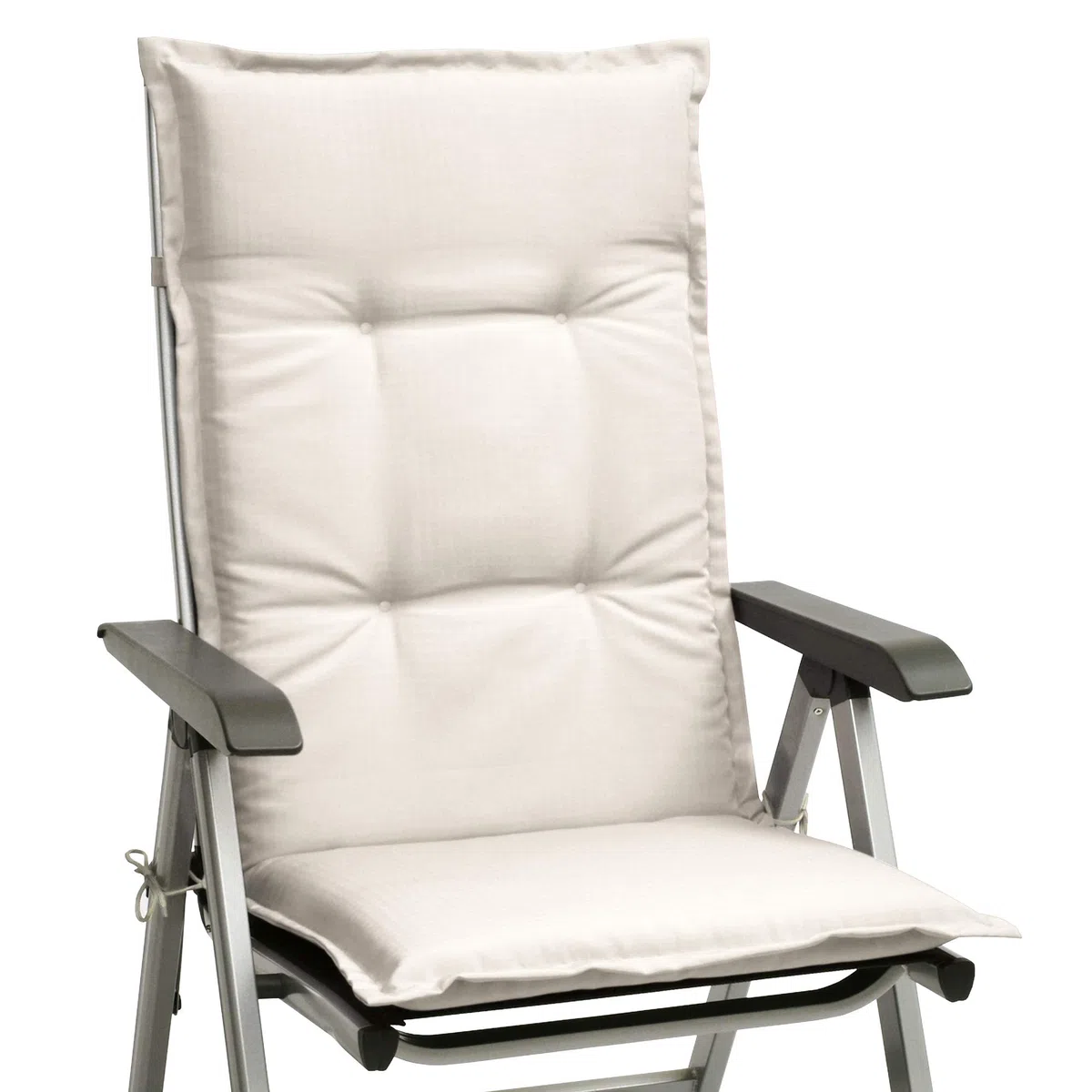 Beautissu Set di 2 Cuscini per Sedie da Esterno 120x50x6 cm Beige Chiaro
