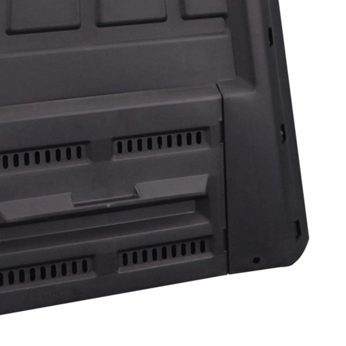 INTEC : Composter da giardino 380 L XXL Antracite. Vassoio per compost in plastica riciclata durevole con ventilazione ottimale per rifiuti. Comodo doppio accesso (coperchio superiore e trappa)