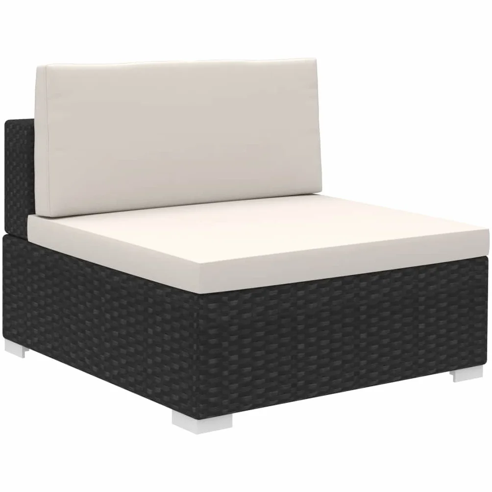 vidaXL Set di 20 sedie da giardino in polyrattan, colore nero
