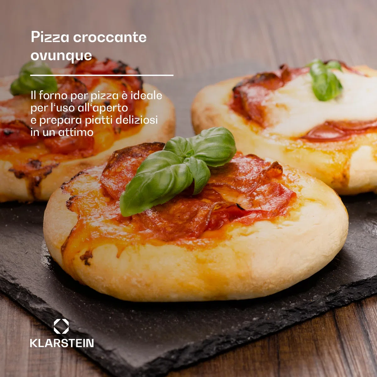 Klarstein LaFiamma Forno Per Pizza Elettrico 2200W Doppio Riscaldamento Termometro Pietra Inclusa 450°C