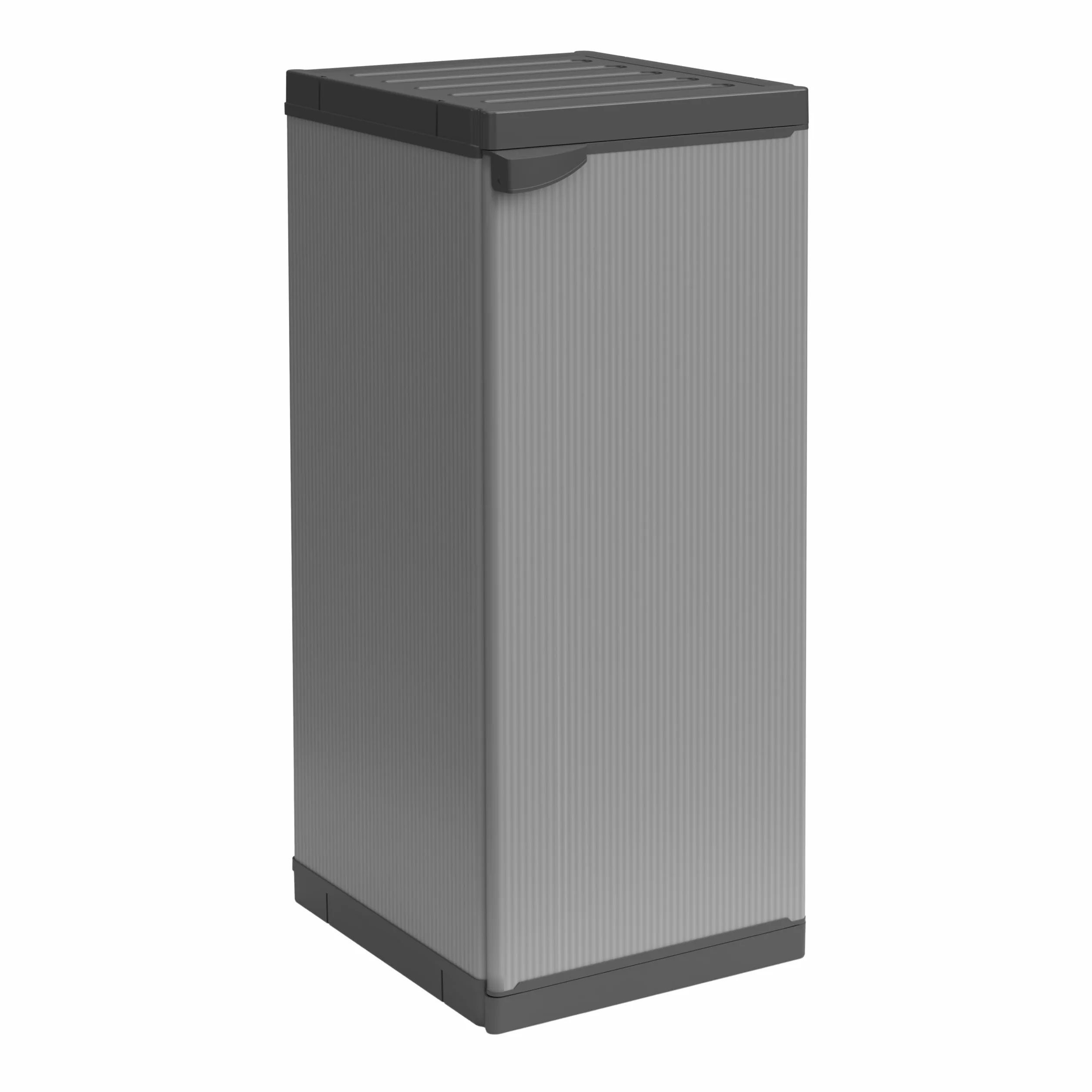 Mongardi: Armadietto in resina di PVC e PP, 1 Anta, 1 Ripiano, Facile da Montare, Modular System, Resistente, Adatto ad ambienti Interni ed Esterni, 34L x 40P x 85H cm, Grigio e Nero