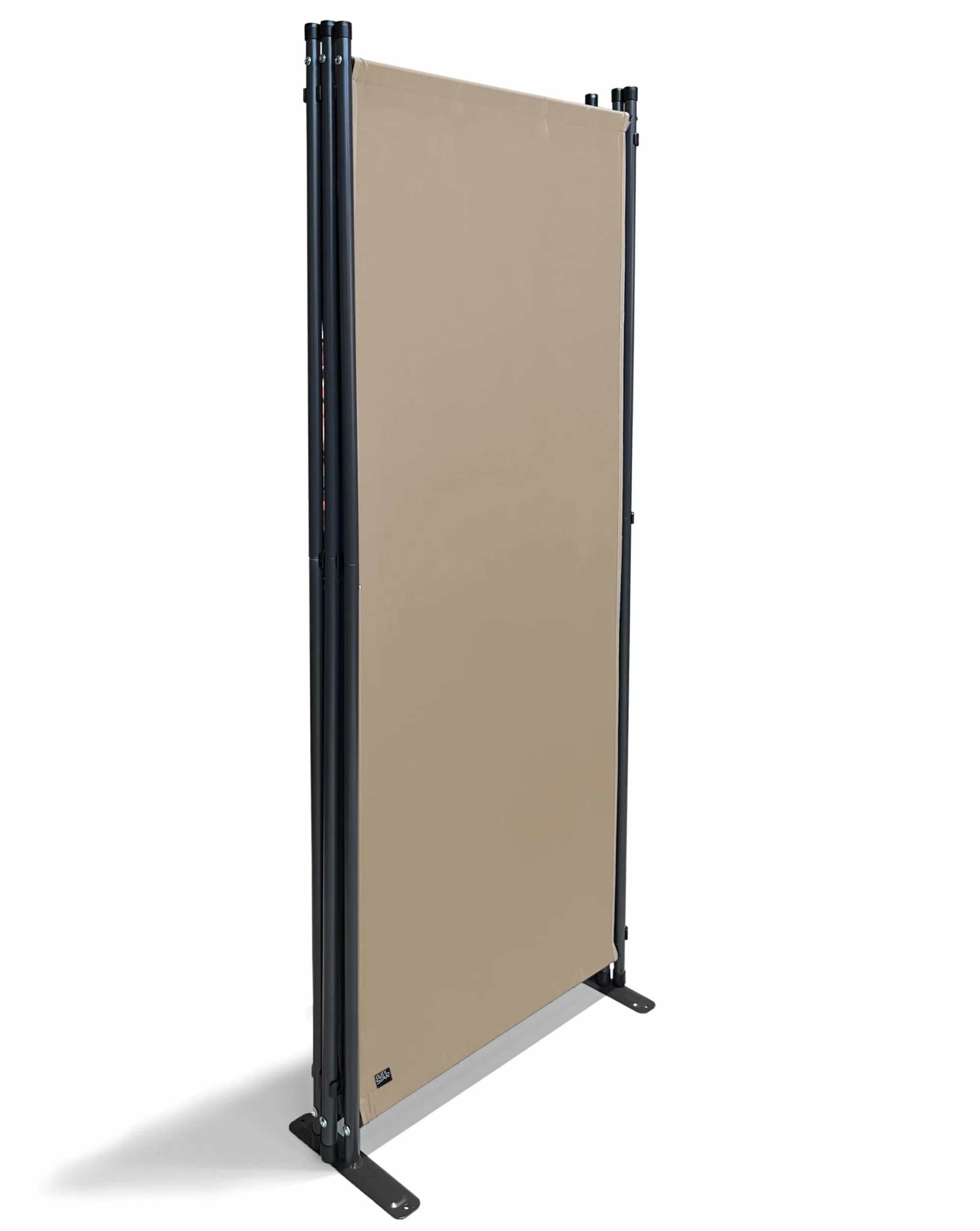 QUICK STAR Paravento da Giardino 170 x 165 cm 3 Parti Pieghevole Divisorio in Tessuto Beige