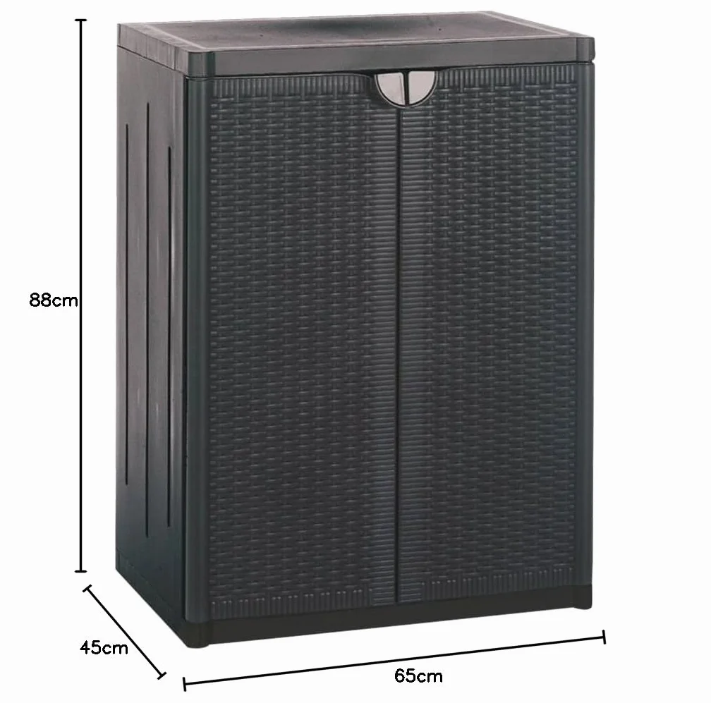 Home Mobile Basso Rattan, Nero