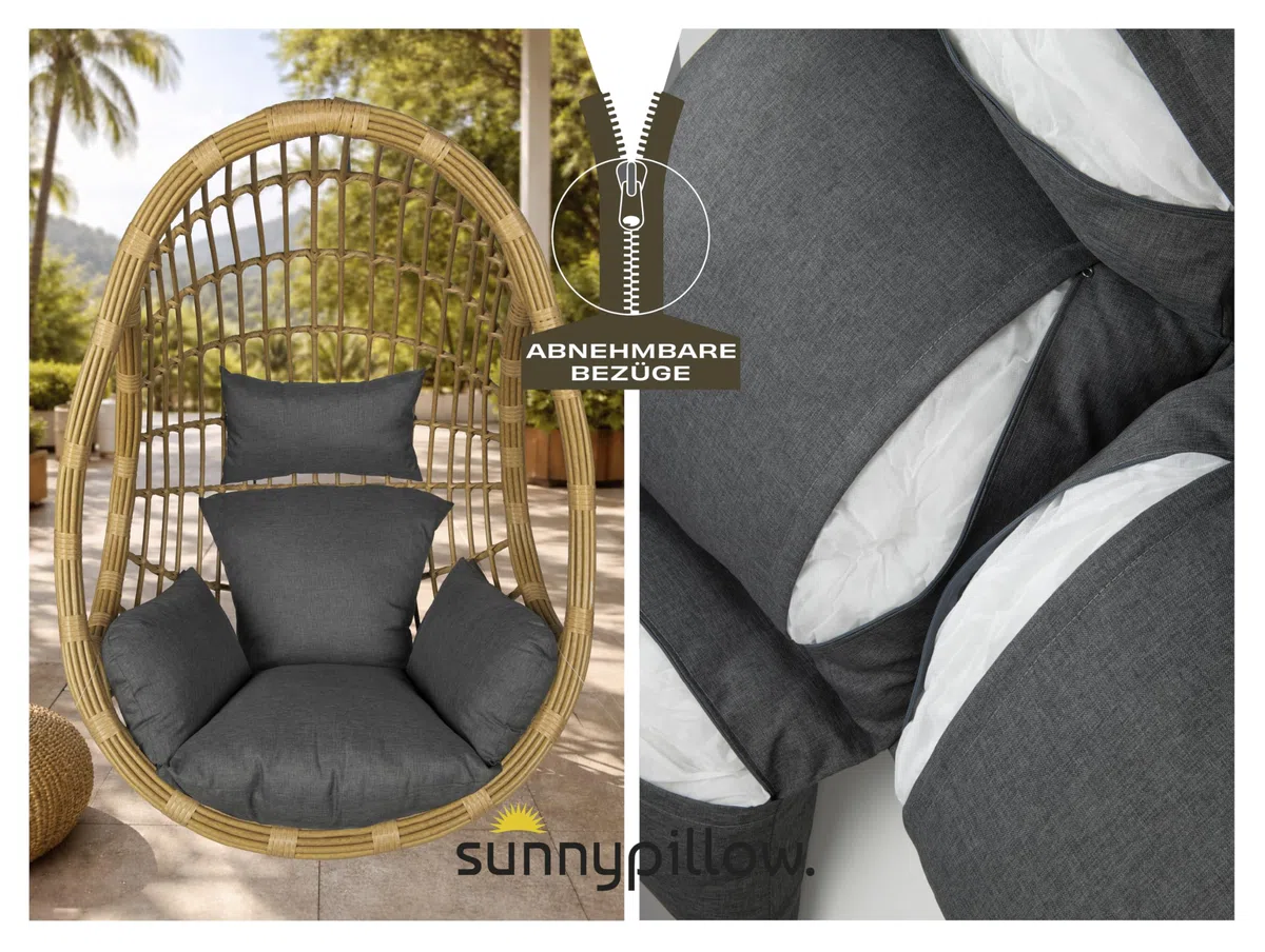 Cuscino per Poltrona Sospesa 15 cm Impermeabile Resistente UV Antracite