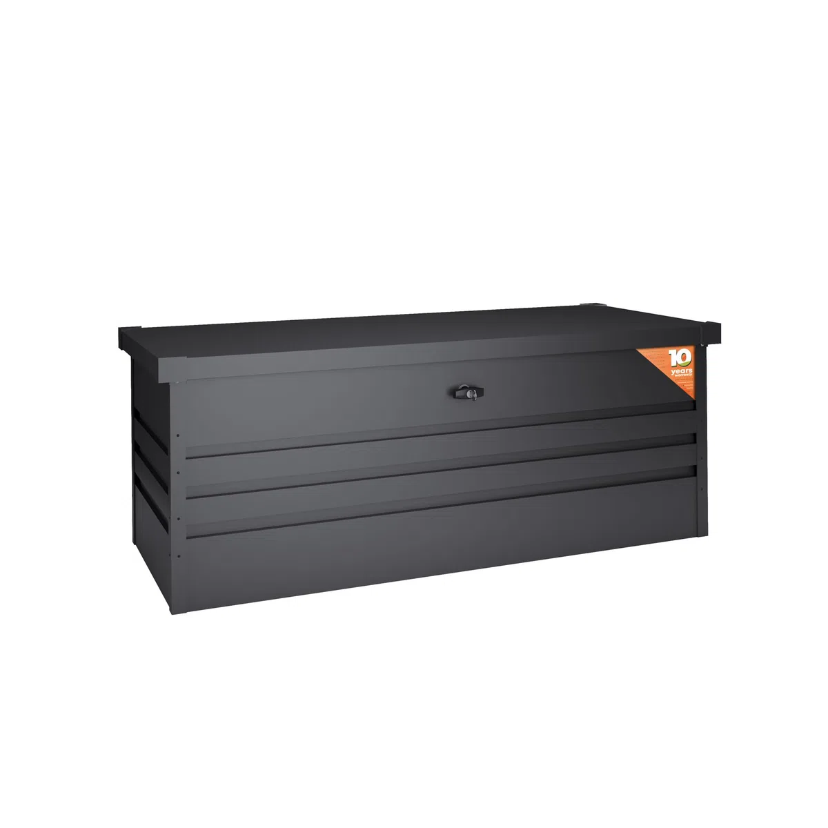 Hoggar Box da giardino in metallo, XXL, 716 litri, spessore 0,40 mm, resistente alle intemperie, per esterni, chiave inclusa, coperchio pieghevole, fondo incluso, cassapanca da giardino, impermeabile,