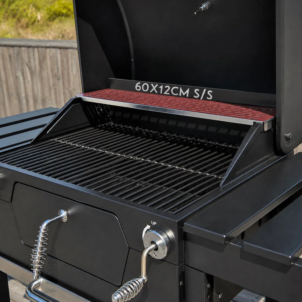 MasterCook BBQ Carbonella con Doppia Griglia Coperchio Termometro Professionale Acciaio