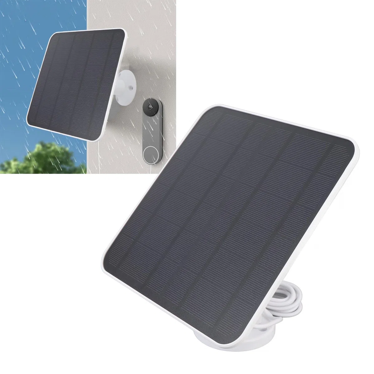 Pannello Solare Monocristallino 12W con Staffa Regolabile 360° per Esterno