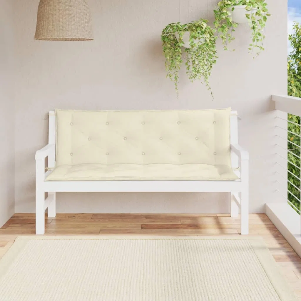 vidaXL Cuscino per dondolo in tessuto bianco crema 150 cm